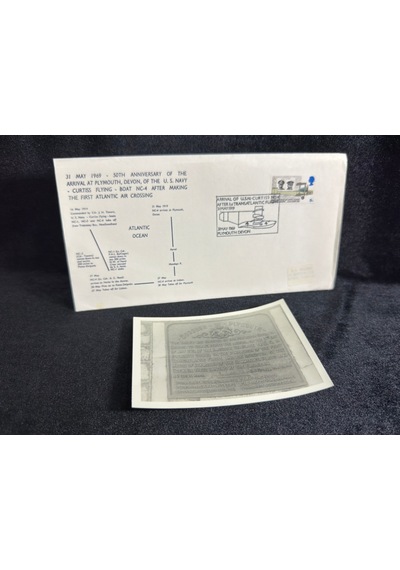 Raf İngiltere Kraliyet Deniz Hava Kuvvetleri Temalı İlk Gün Zarfı 1969 Fdc 50th Anniversary Of The Arrival At Plymouth Devon  Teşhir Ürün