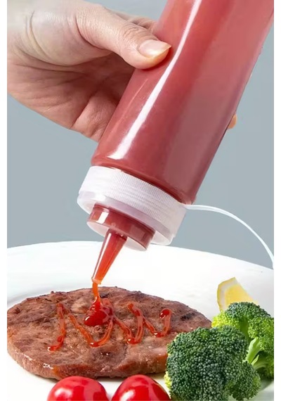 Master Chef 700ml Sızdırmaz Kapaklı Şeffaf Yağdanlık Sirke Ketçap Mayonez Sosluk