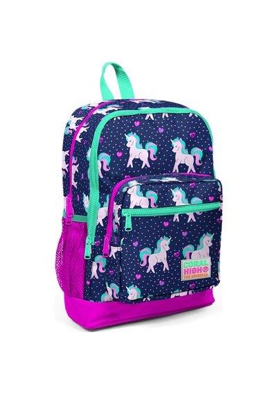 Coral High Kids Lacivert Unicorn Desenli Dört Bölmeli Okul Sırt Çantası