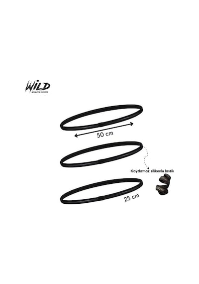 Wild Athletic Kaydırmaz Spor Elastik Saç Bandı Tokası Üçlü