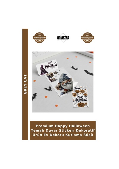 Premium Happy Halloween Temalı Duvar Stickerı Dekoratif Ürün Ev Dekoru Kutlama Süsü Çok Renkli