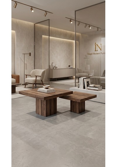 Most Marmoris %100 Mdf Orta Sehpa Set Evinize Teslim Ceviz