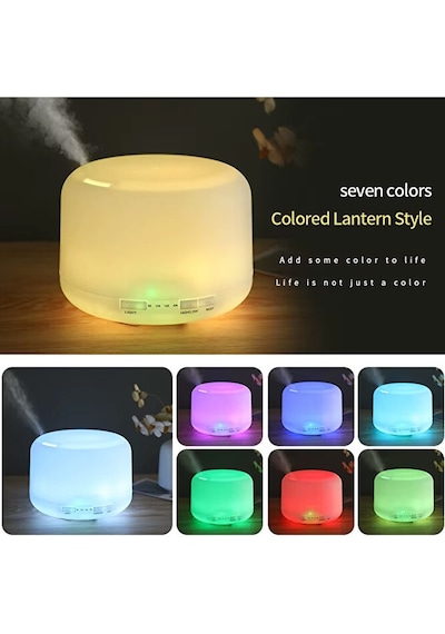 500 Ml Oda Hava Nemlendiricisi Rgb Işık Gece Lambalı Desenli Zama