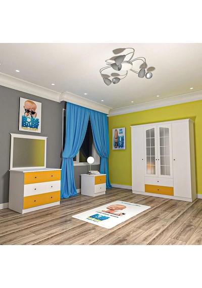 Bale Sarı Genç Odası Takımı Mdf Sis Gri Bale Sarı Genç Odası Takımı Mdf Sis Gri
