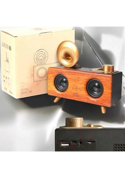 Bluetooth Hoparlör Ahşap Klasik Retro Gramofon Bluetooth Müzik Kutusu 84757541