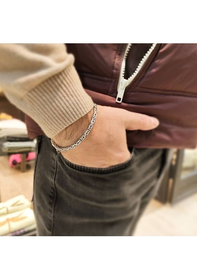 Oriental Kuyumculuk Jewellery Yuvarlak Kral Gümüş Bileklik Gümüş