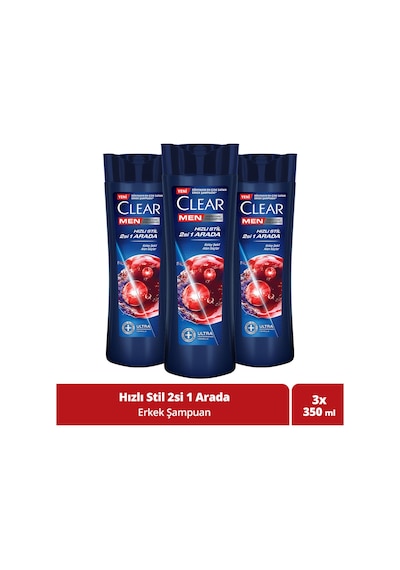 Men Kepeğe Karşı Etkili Şampuan Hızlı Stil 2si 1 Arada 350 Ml X 3