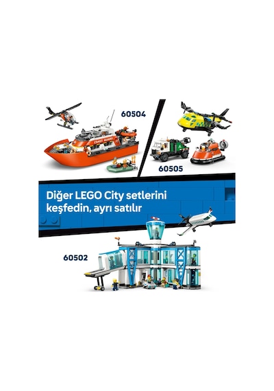LEGO® City Sahil Güvenlik Helikopteri 60503 - 7 Yaş ve Üzeri Çocuklar için 4 Minifigür İçeren Yaratıcı Oyuncak Yapım Seti  (551P)