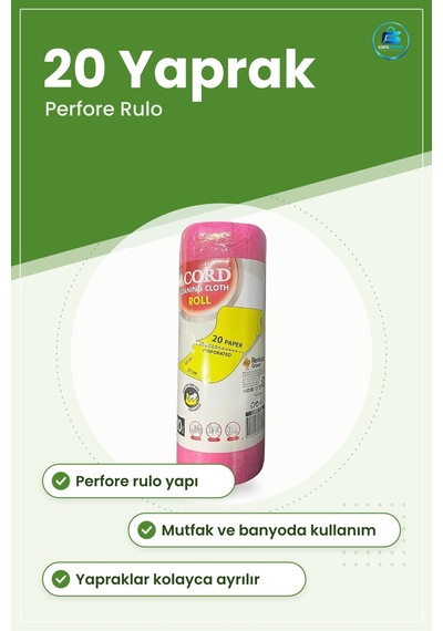 Temizlik Bezi Yaprak Perfore Rulo Mutfak Banyo Ev Temizliği Çok A Çok Renkli