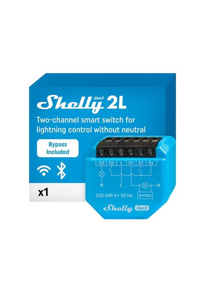 Shelly 2l Gen3 Nötrsüz 2 Kanallı Akıllı Röle