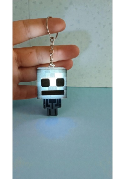 Minecraft Işıklı Anahtarlık Beyaz Işıklı
