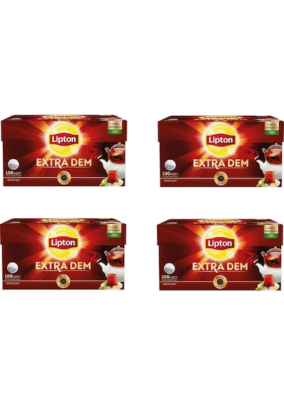Lipton Extra Dem Demlik Süzen Poşet Siyah Çay 100'lü Paket X 4 Adet