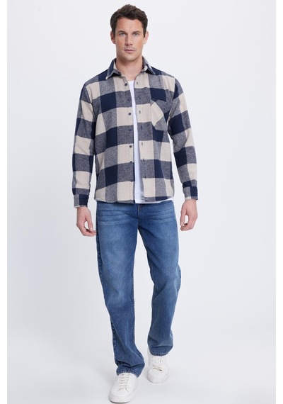 Tudors Erkek Regular Fit Klasik Kesim Kareli Cepli Oduncu Gömlek-41785 Çok Renkli