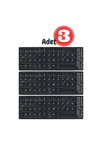 MN6 MF01 F Klavye Sticker/3 Adet-Laptop PC Uymlu-Silinmez/Türkçe F Klavye Sticker