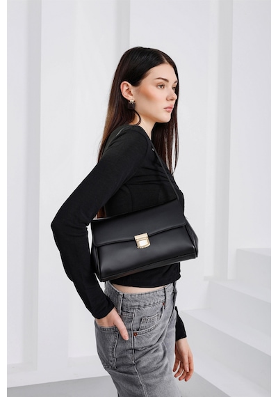 Shule Bags Lauren City Baget Çanta Siyah Siyah