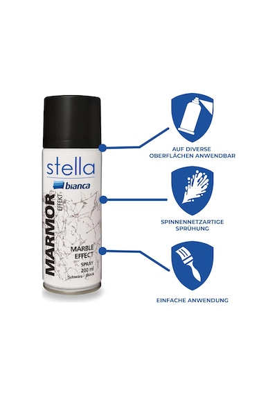 Stella Mermer Efekti Sprey 200ml Siyah Tek Renk
