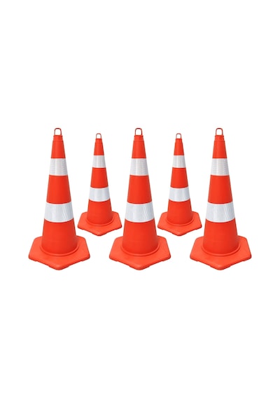 5'li Pvc Trafik Konisi Seti 75 Cm Eko Trafik Dubası-3622