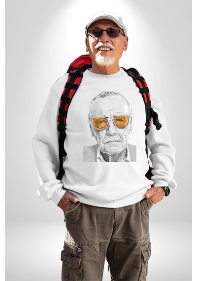 Stan Lee Unisex Beyaz Sweatshirt Beyaz
