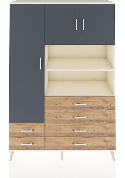 Hyperion Dolap 8 Raflı 6 Çekmeceli 3 Kapaklı 132x44x195 Aytaşı-antrasit/çam Antrasıt/atlas Çam Hyperion Dolap 8 Raflı 6 Çekmeceli 3 Kapaklı 132x44x195 Aytaşı-antrasit/çam Antrasıt/atlas Çam