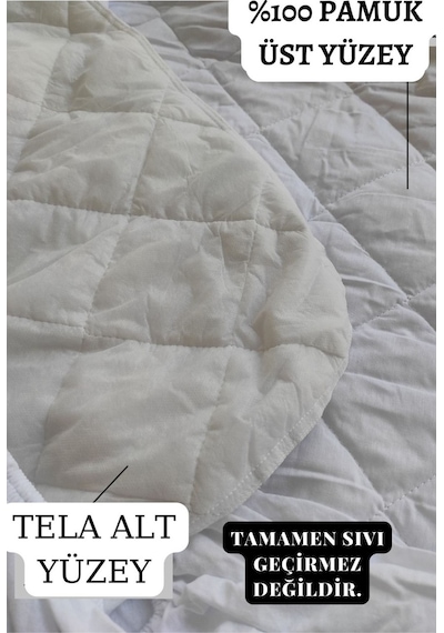 Ely Parker Lastikli Çift Kişilik Çarşaf Yastık Alezi (Toplam 3 Parça) %100 Pamuk Kapitoneli ELYCPFK00 Beyaz ÇK