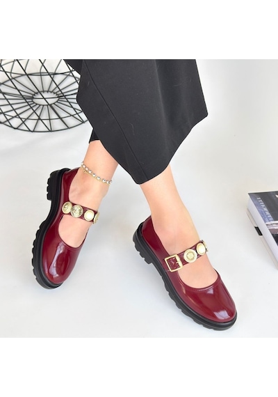 Okira Bordo Rugan Oxford Ayakkabı Bordo