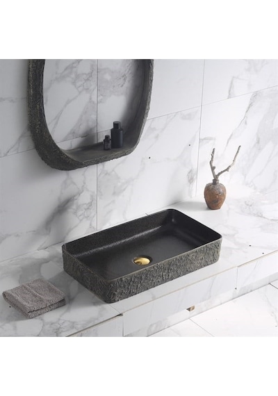 E-4061s Tezgah Üstü Lavabo Siyah