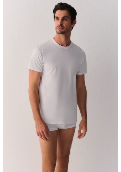 Suwen Fine Pamuklu T-shirt Sw0004607c101 Beyaz