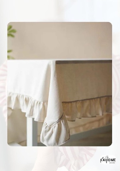 Natural Krem Masa Örtüsü 150 150 Cm Et197