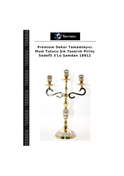 Premium Dekor Tamamlayıcı Mum Tutucu Şık Tasarım Pirinç Sedefli 3'lü Şamdan 18912 Çok Renkli