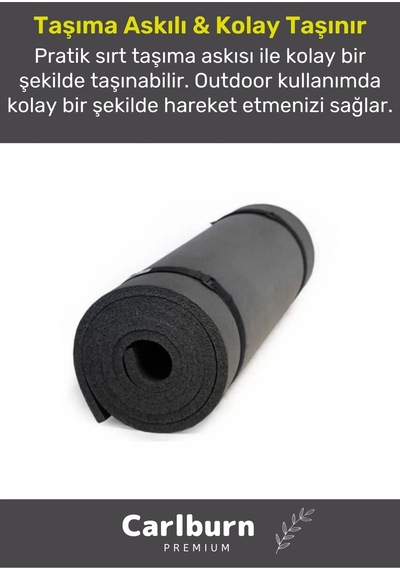 Carlburn Premium Su Geçirmez Konforlu Taşıma Askılı Çift Taraflı Zemin Çadır Uyku Kamp Matı Yer Minderi 10mm Çok Renkli