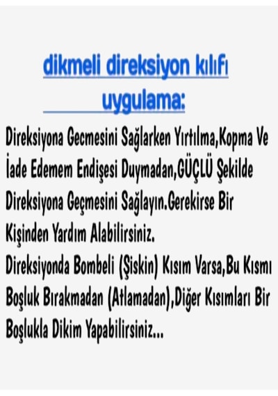 Vw Golf 4 Uyumlu Dikmeli Direksiyon Kılıfı Noktalı Mavi İpli 38cm 10cm