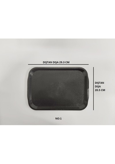 Servis Tepsi Plastik No:1 Siyah 3'lü Siyah