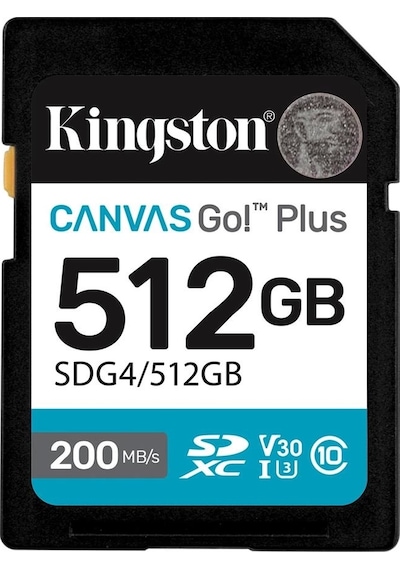 Kingston Sdg4-512gb 512gb Sdxc Canvas Go Plus Gen4 200mb-s C10 Uhs-ı U3 V30 Hafıza Kartı