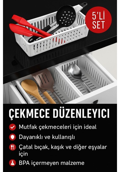 5'li Çekmece İçi Kaşıklık Sepet Organizer Diğer