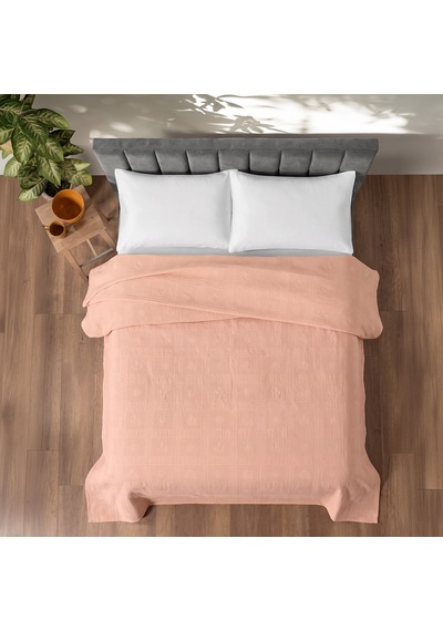 Maxstyle Tek Kişilik %100 Pamuk Pike Somon 160x220 Cm Renkli