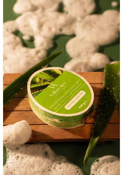 Volkan Ates Natural & Beauty Aloe Vera Süngerli Doğal Sabun 150 Gr