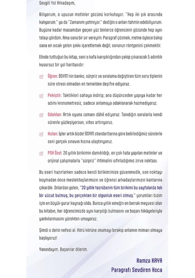 Paragrafı Sevdiren Hoca Paragraf TYT-AYT-MSÜ-KPSS-ALES-DGS Hamza Kaya