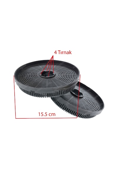 Teka Uyumlu Aspiratör Karbon Filtresi 15.5 Cm 4 Tırnaklı - 476039226