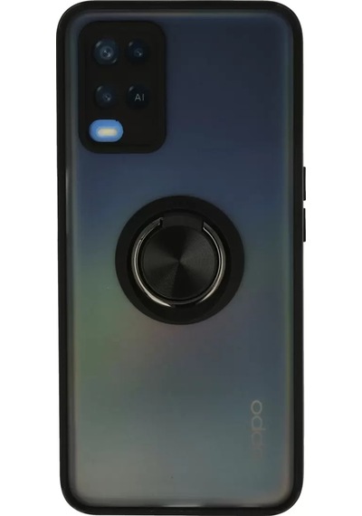 Oppo A54 4g Kılıf Montreal Yüzüklü Silikon Kapak - Siyah -