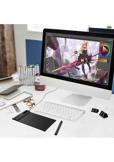 Techtic Veıkk S640 6x4inç Grafik Dijital Tablet 8192 Seviye Pilsiz Kalem Desteği Android Windows Mac Uyumlu