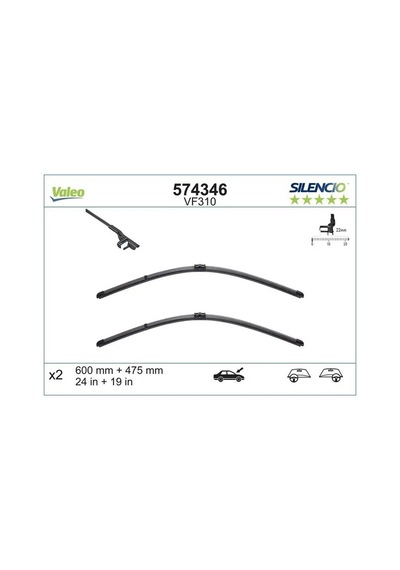 Vw Golf 5 On Silecek Seti 2003-2009 Valeo 574346