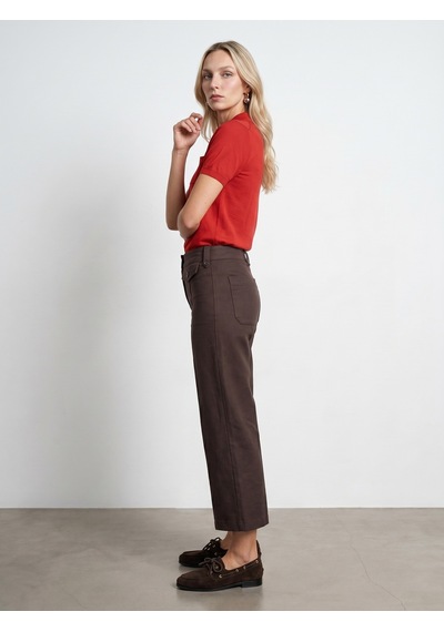 Dilvin 72711 %100 Pamuk Culotte Pantolon-kahve