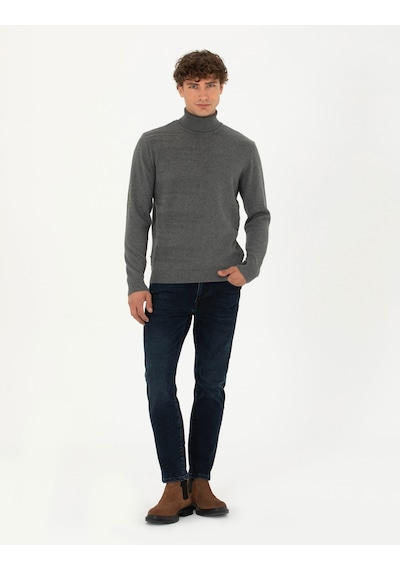 Pierre Cardin Erkek Gri Melanj Triko Kazak 50281831-vr086 Gri Melanj