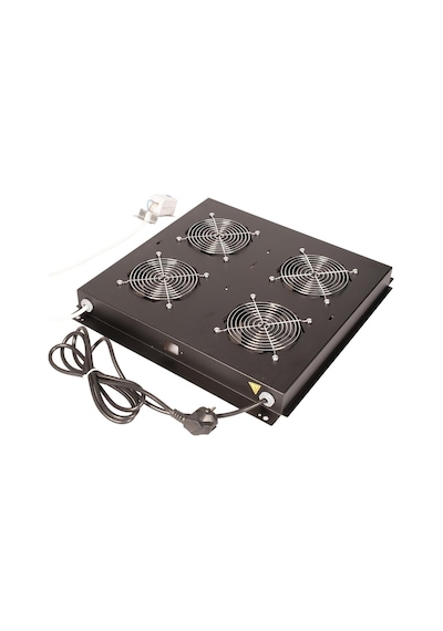 Lande 4 Fanlı Fan Modülü Termostatlı Siyah