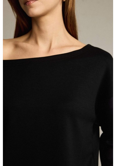 Defacto Kayık Yaka Modal Sweatshirt G2914ax25aubk81 Siyah