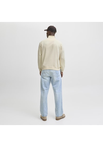 Jack & Jones Erkek Yarim Fermuarli Dik Yaka Sweatshirt - Norrebro - 12282899 Antique White