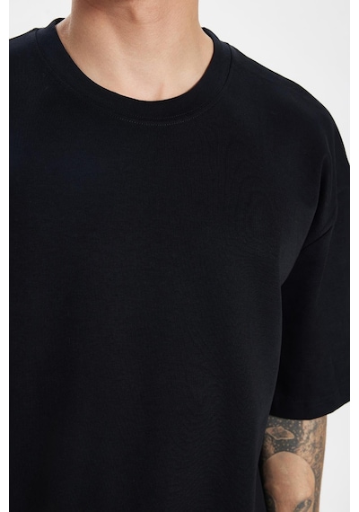 Tudors Unisex Oversize Geniş Kesim Pamuk Yumuşak Dokulu Basic Bisiklet Yaka Siyah Tişört-30843 2XL Tudors Unisex Oversize Geniş Kesim Pamuk Yumuşak Dokulu Basic Bisiklet Yaka Siyah Tişört-30843 2XL