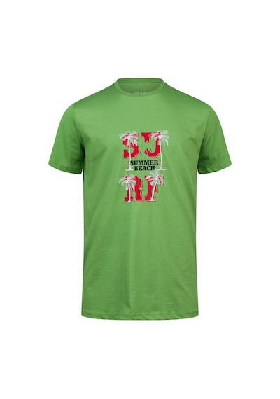2as Alex Baskılı Erkek Sıfır Yaka T-shirt 047 Yeşil