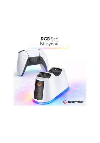 Rampage Rp-ps5 Playstation 5 Rgb Işıklı Hızlı Şarj İstasyonu