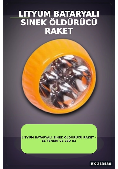 Bay Lityum Bataryalı Sinek Öldürücü Raket - El Feneri Ve Led Işıklı, 1 Adet Bx-313486 Najmaddin